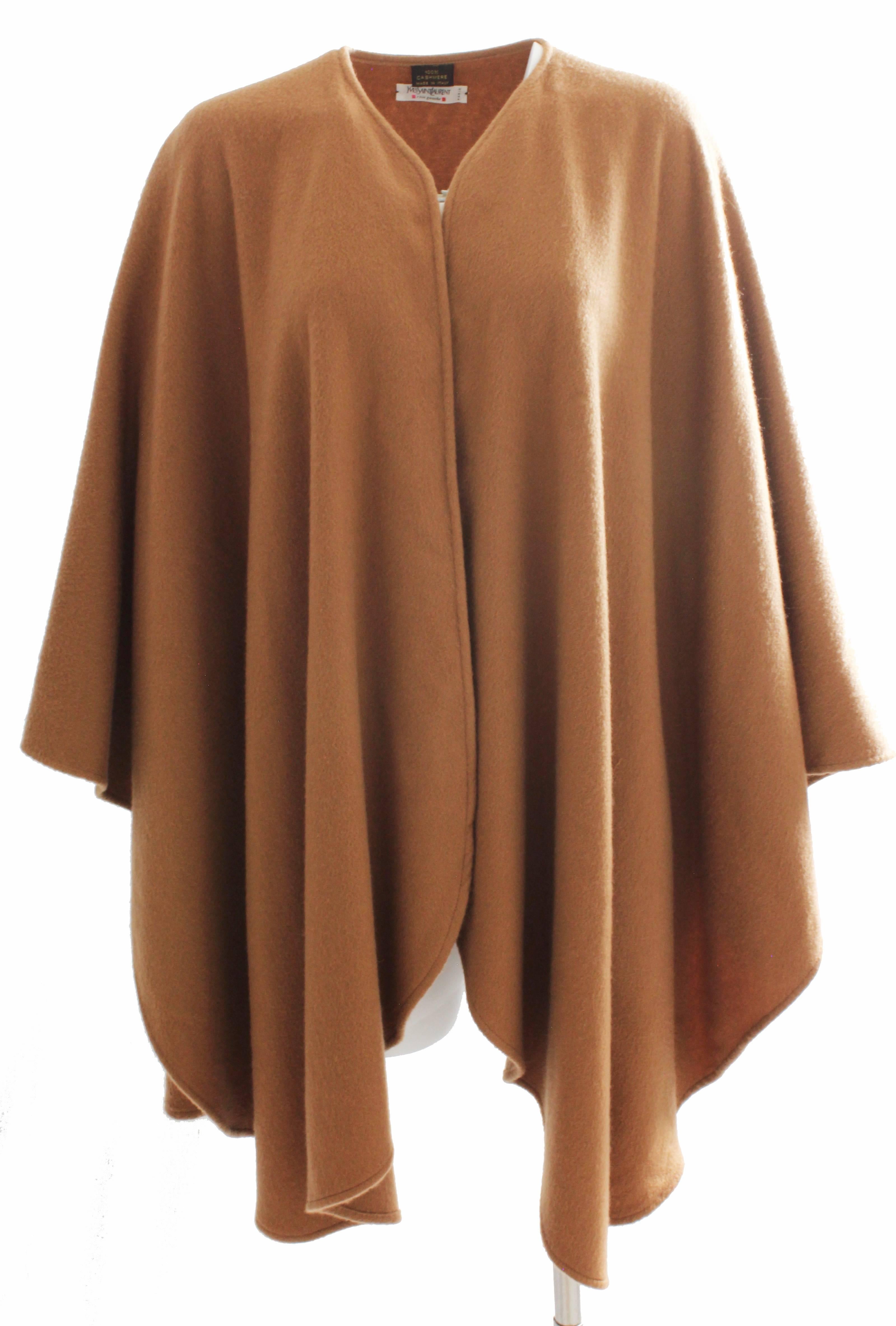 Yves Saint Laurent Cashmere Wool Cape Poncho Fall 96 Runway YSL Rive Gauche In Good Condition In Port Saint Lucie, FL