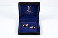 Yves Saint Laurent Cassandre YSL Black Cufflinks Set
