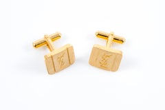 Yves Saint Laurent Cassandre YSL Gold tone Cuff Links