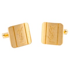 Yves Saint Laurent Cassandre YSL Gold tone Cuff Links