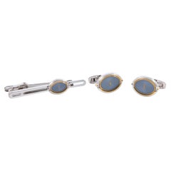 Yves Saint Laurent Cassandre YSL Tie Clip And Cufflinks Set