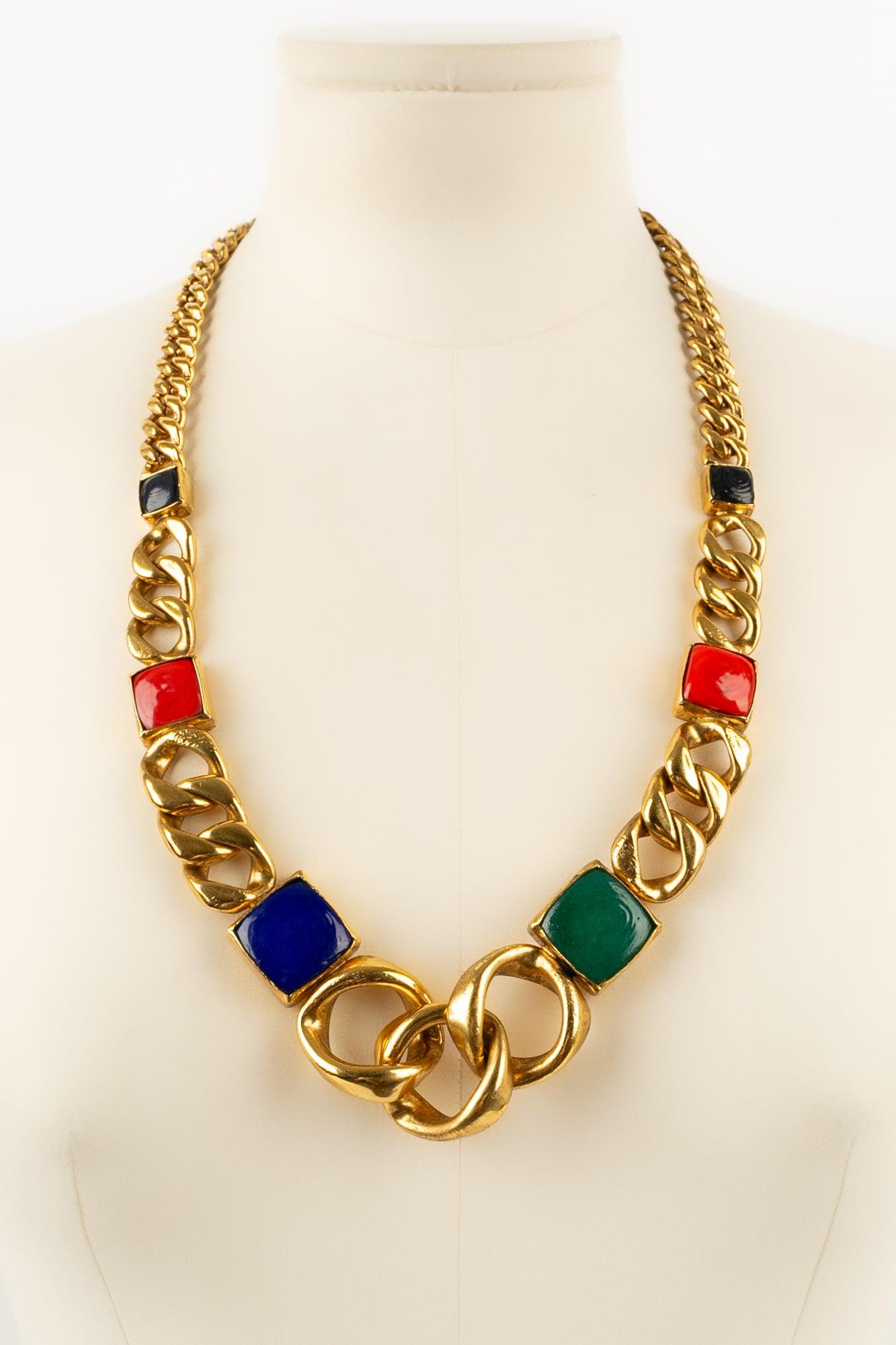 Yves Saint Laurent Chain Necklace in Gold-Plated In Excellent Condition For Sale In SAINT-OUEN-SUR-SEINE, FR