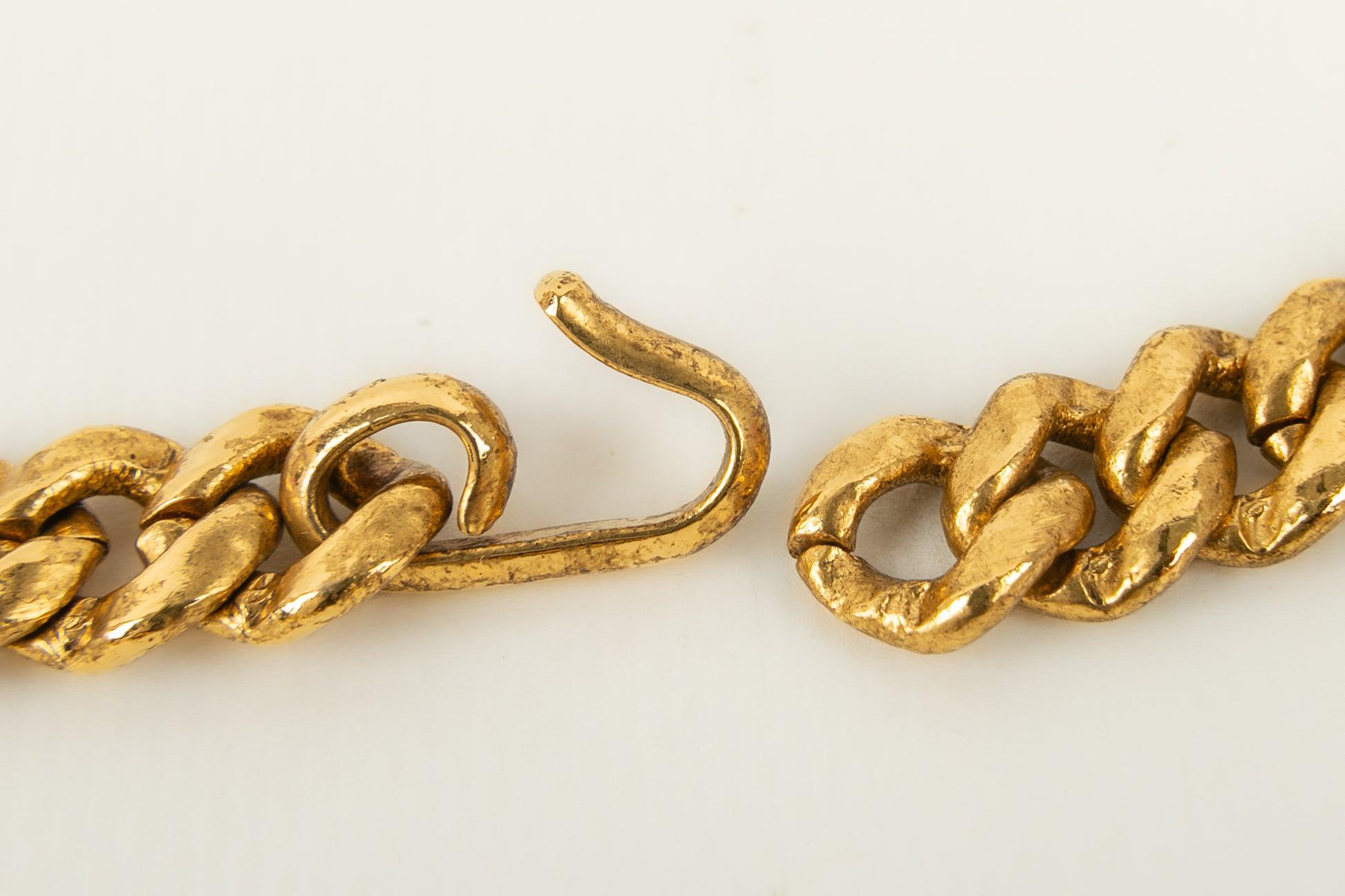 Yves Saint Laurent Chain Necklace in Gold-Plated For Sale 3
