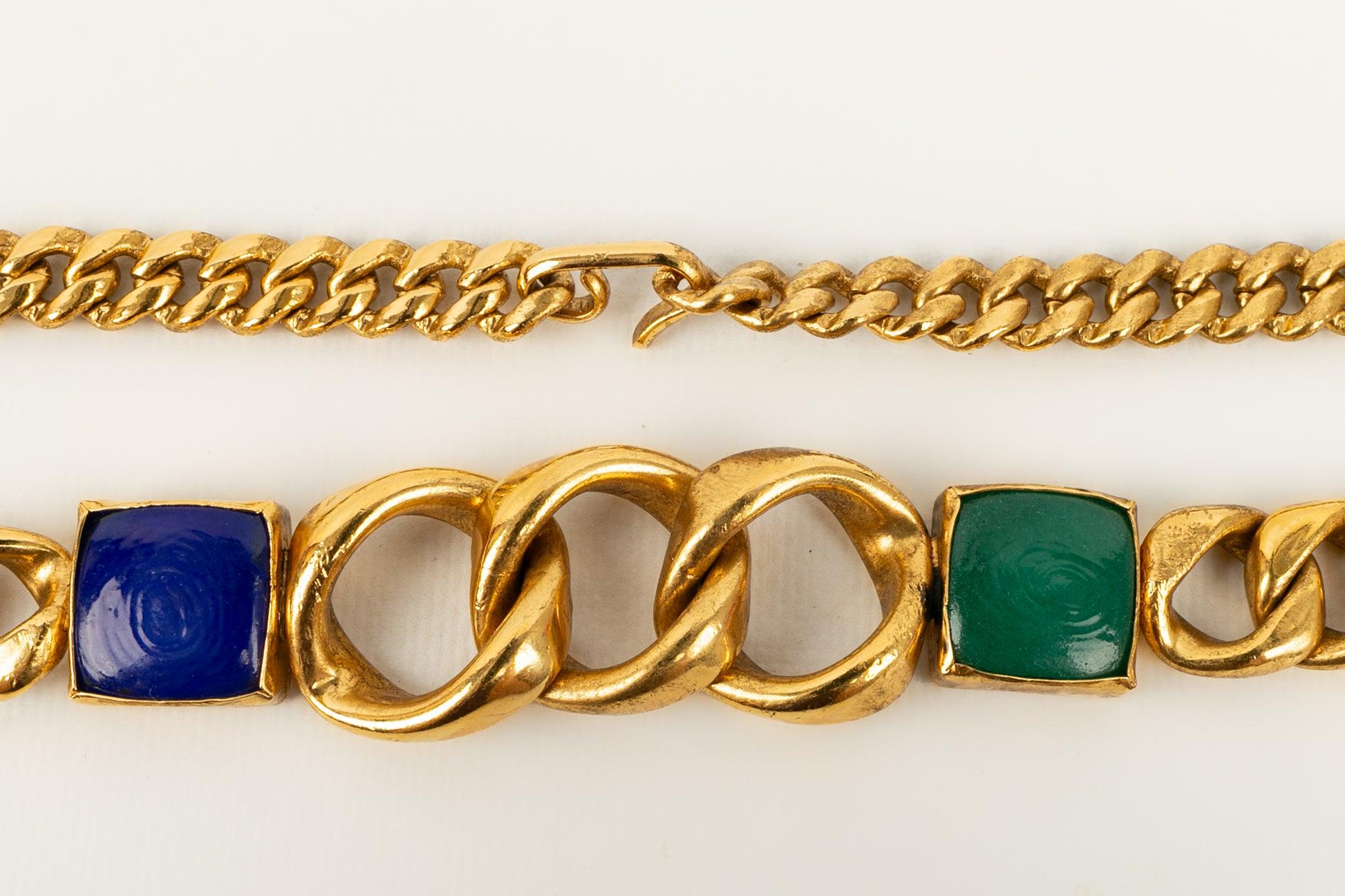 Yves Saint Laurent Chain Necklace in Gold-Plated For Sale 4