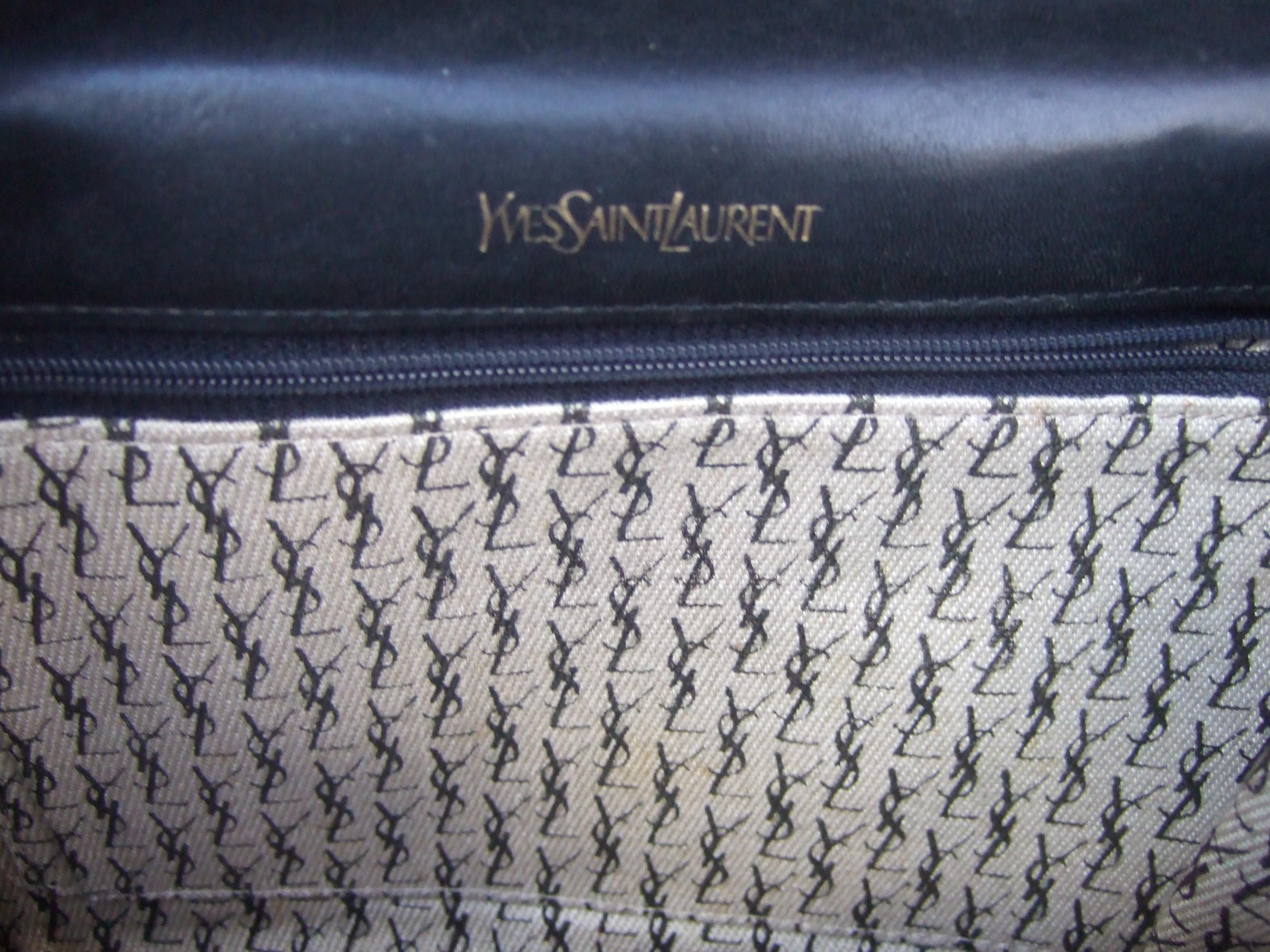 Yves Saint Laurent Chic Black Leather Versatile Clutch - Shoulder Bag c 1980s 12
