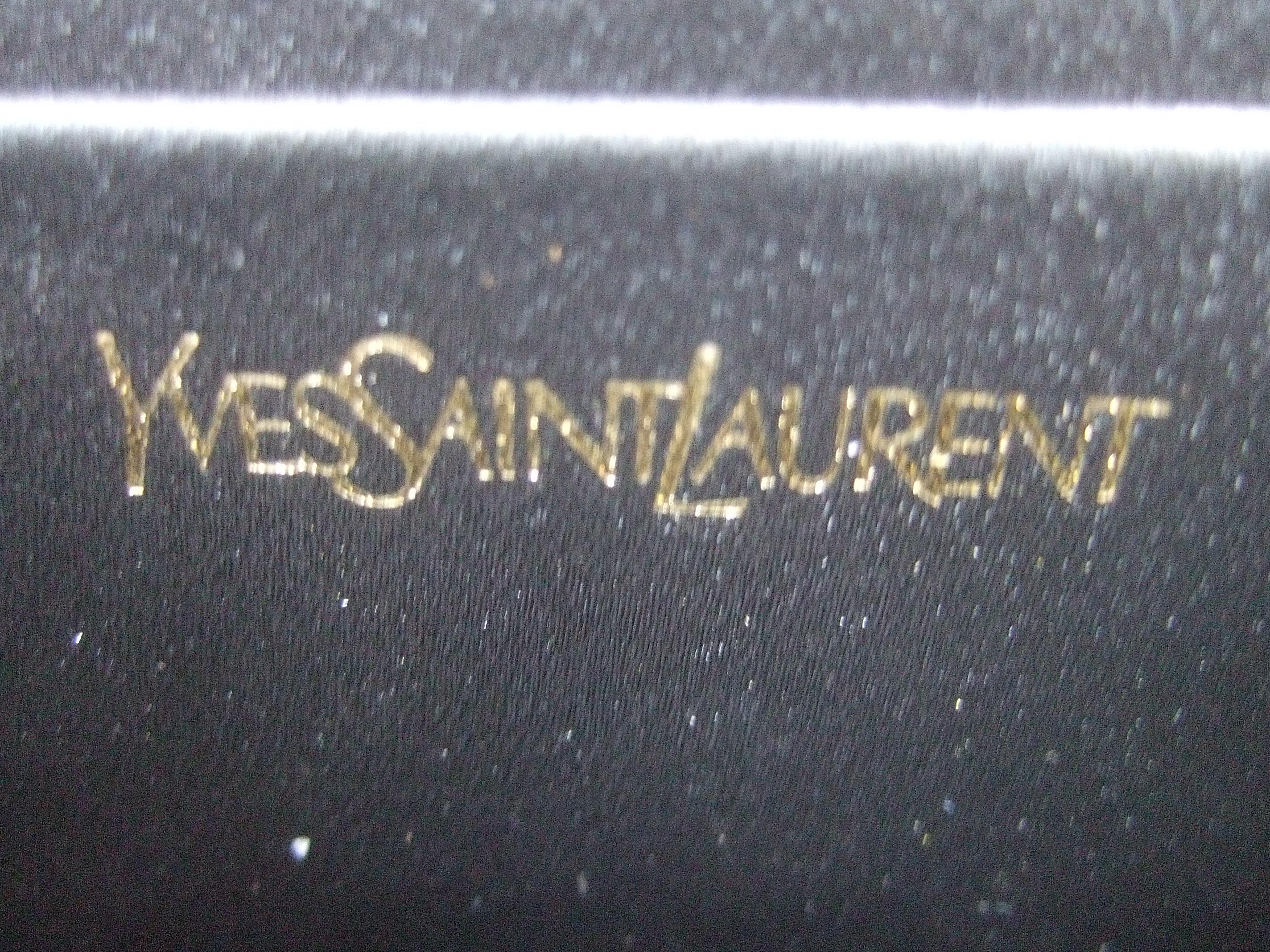 Yves Saint Laurent Chic Black Satin Clutch Bag c 1980s 2