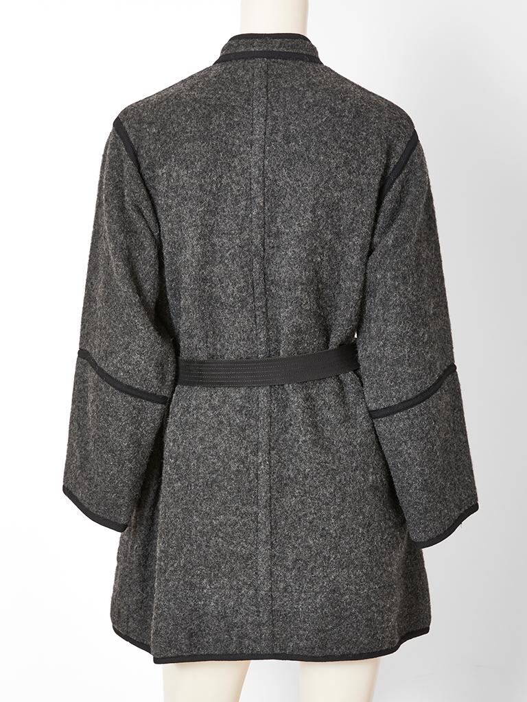Yves Saint Laurent Chinesische Kollektion Jacke aus Wolle mit Gürtel Damen im Angebot