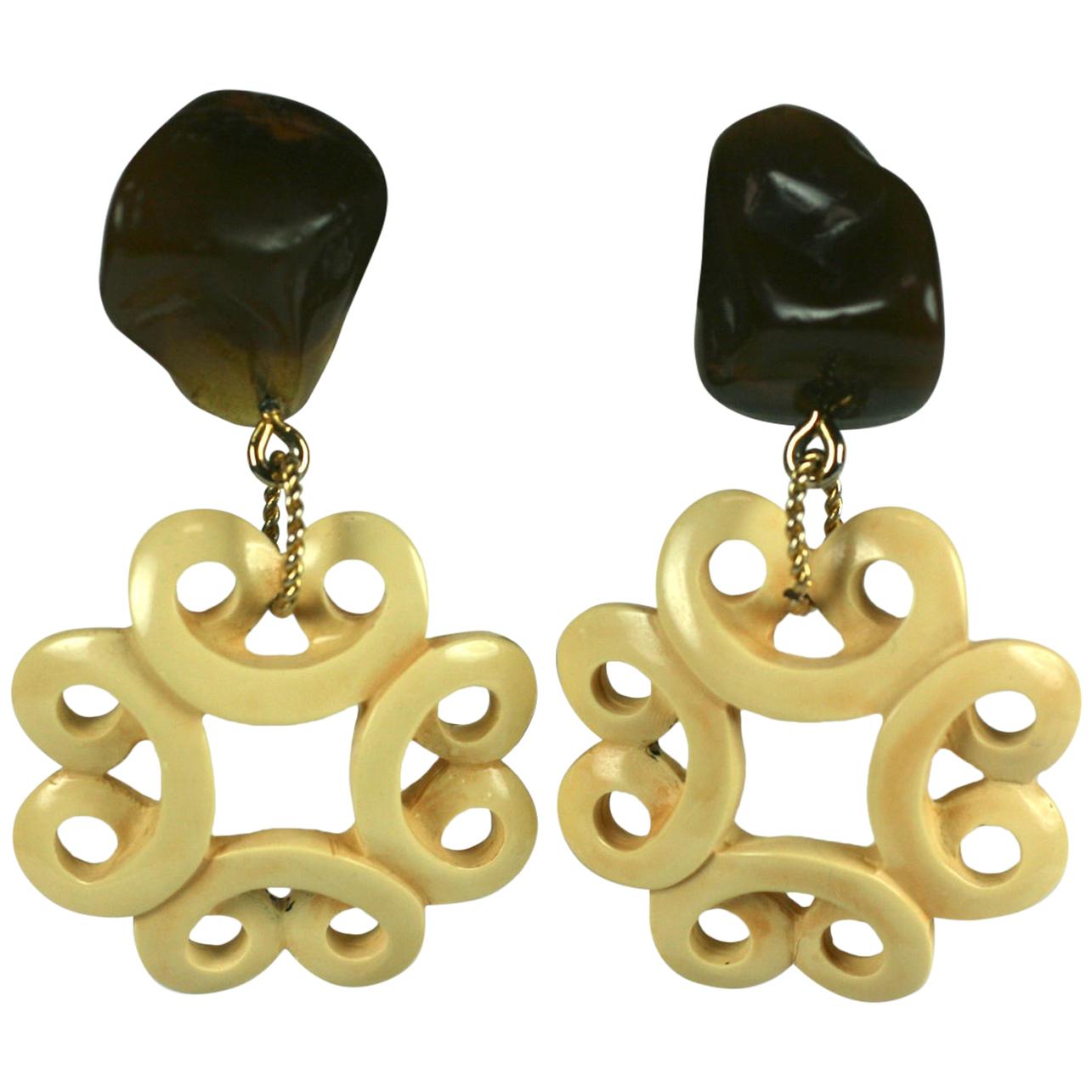 Yves Saint Laurent Chinese Collection Ear Clips For Sale