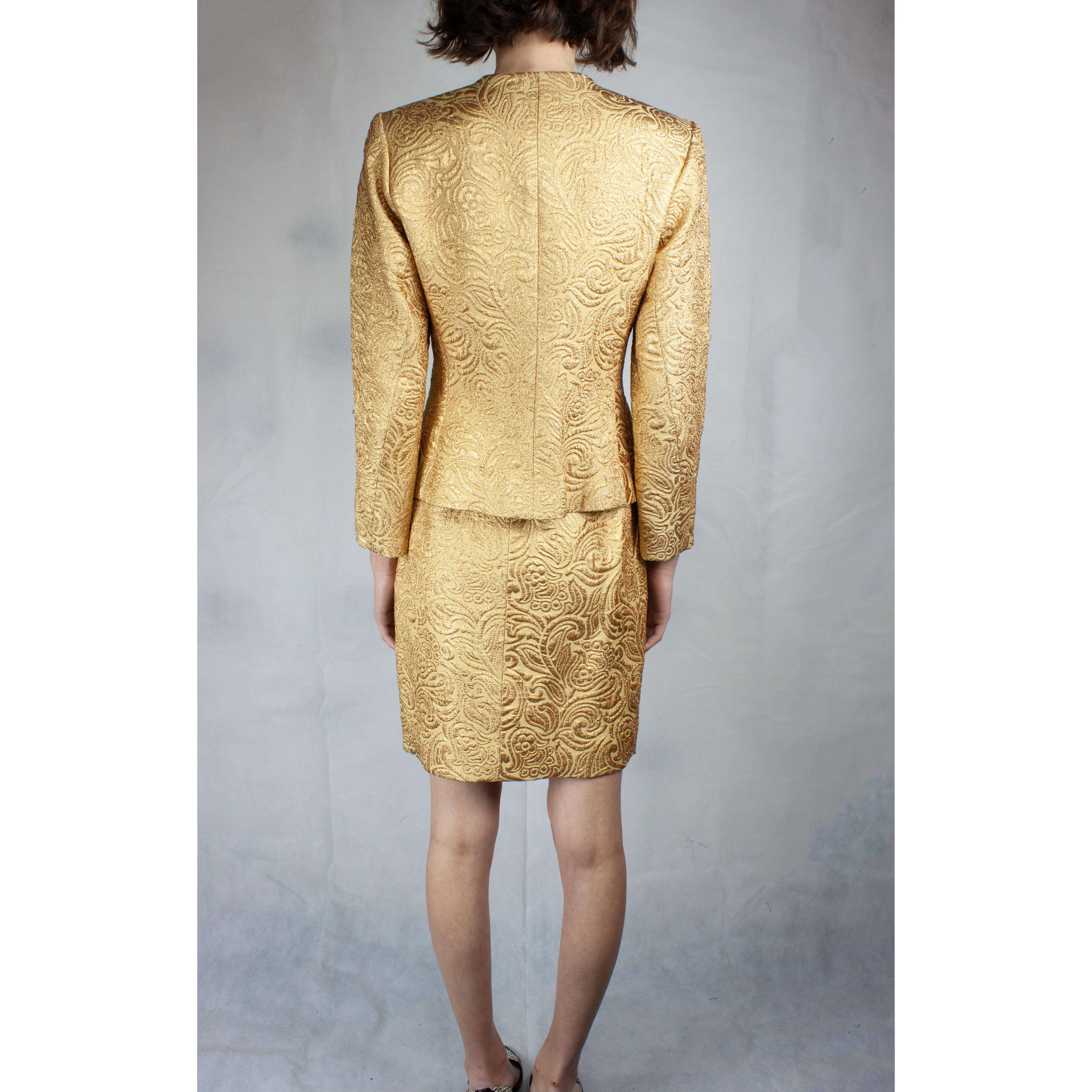 Yves Saint Laurent Chinese collection gold brocade skirt ensemble.circa 1980 In Excellent Condition In London, GB