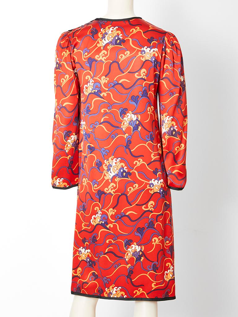 Yves Saint Laurent Chinese Collection Patterned Dress In Good Condition In New York, NY