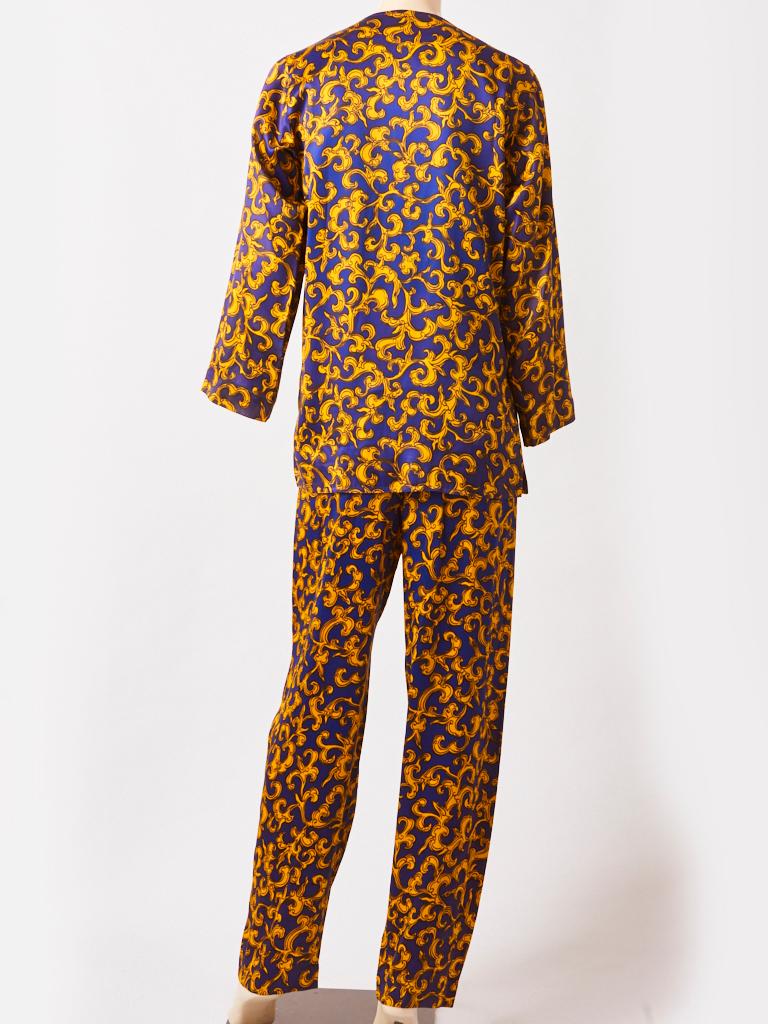 Yves Saint Laurent Chinese Collection Tunic and Pant Ensemble In Good Condition For Sale In New York, NY