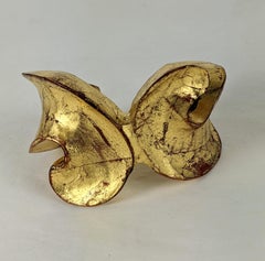 Yves Saint Laurent Chinese Gilt Wood Carved Scroll Bracelet