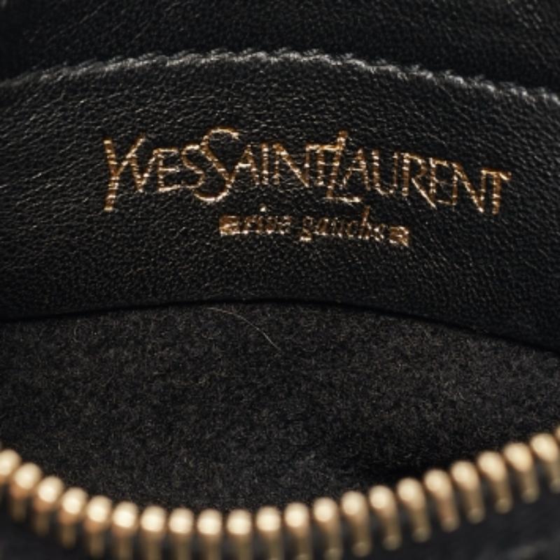 Yves Saint Laurent Bolso Bucket de Piel de Ultramar Marrón Choco en venta 4