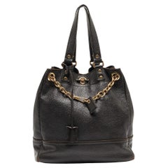 Yves Saint Laurent Choco Brown Leather Overseas Bucket Bag
