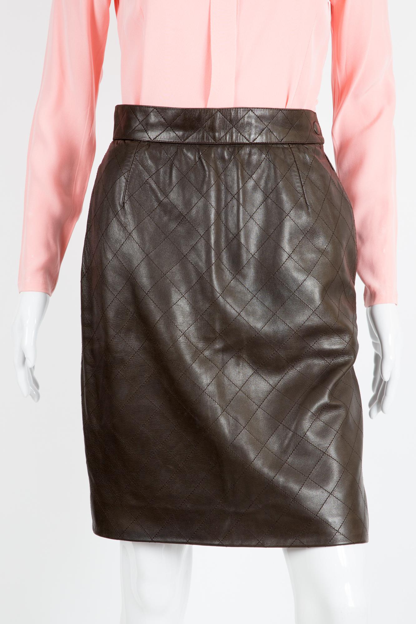 chocolate pencil skirt