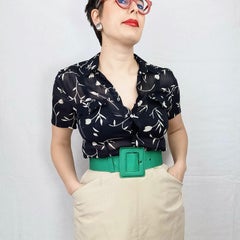 Yves Saint Laurent cintura da donna vintage di colore verde anni 1990