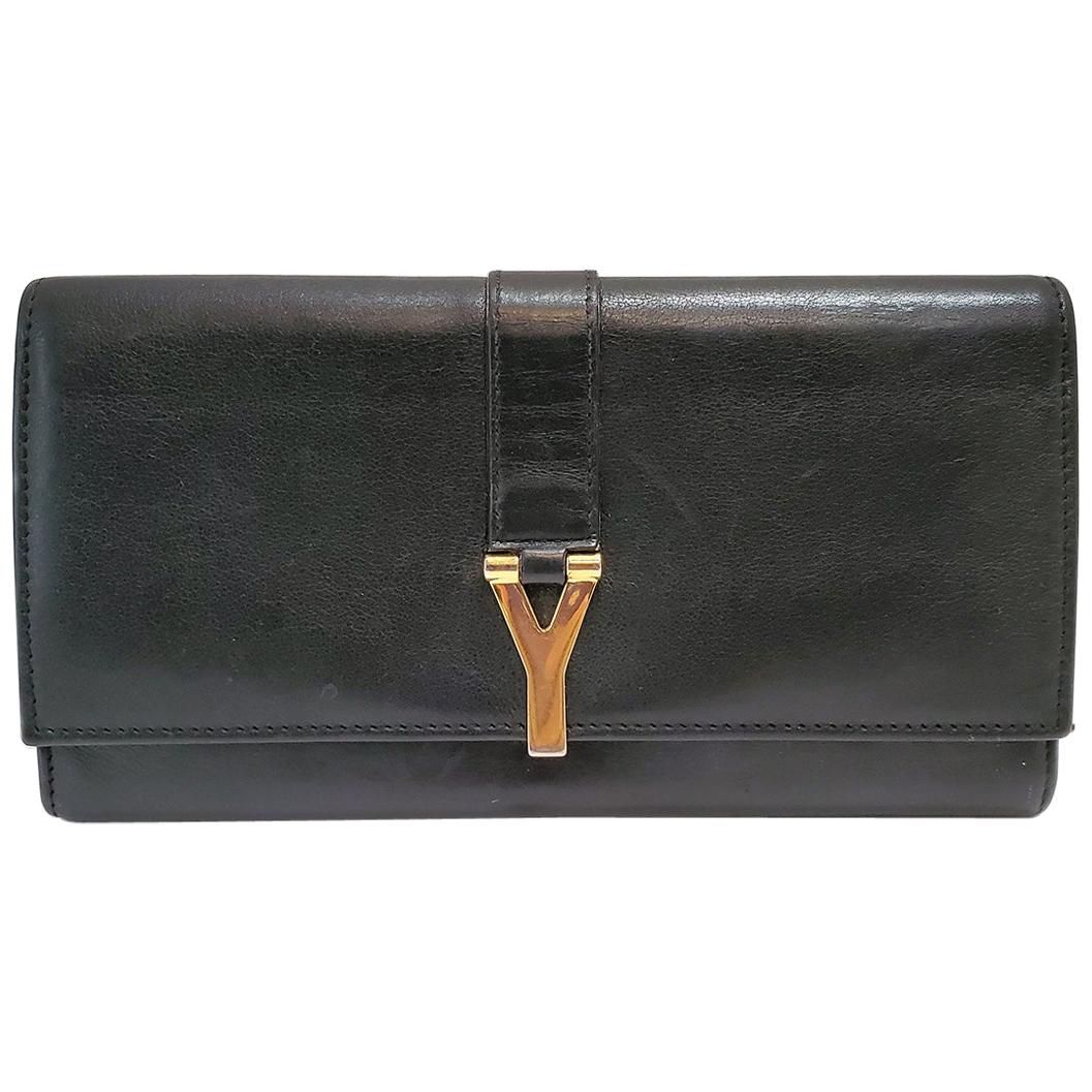 Yves Saint Laurent Classic Y Ligue Black Clutch Handbag For Sale