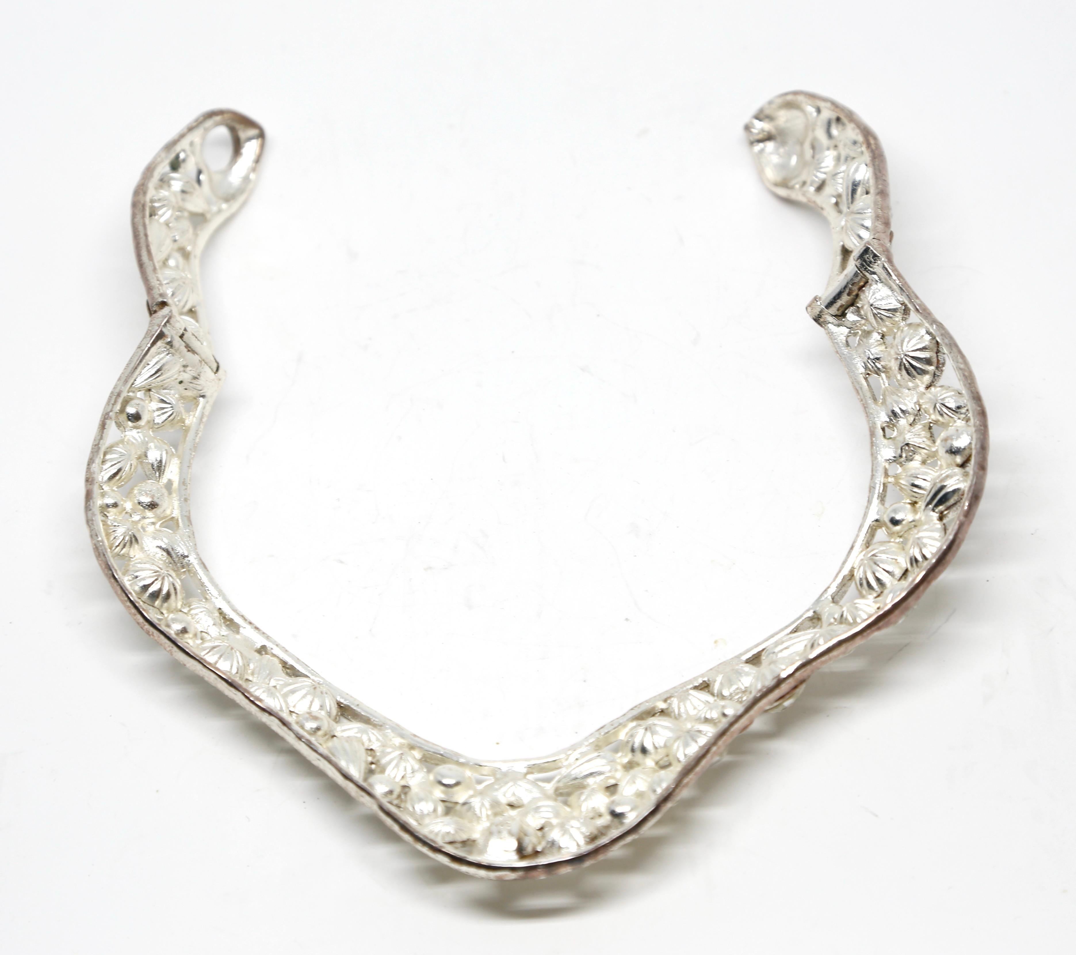 Women's YVES SAINT LAURENT clear faceted crystal silver collar