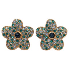 Orecchini a clip con strass di Yves Saint Laurent
