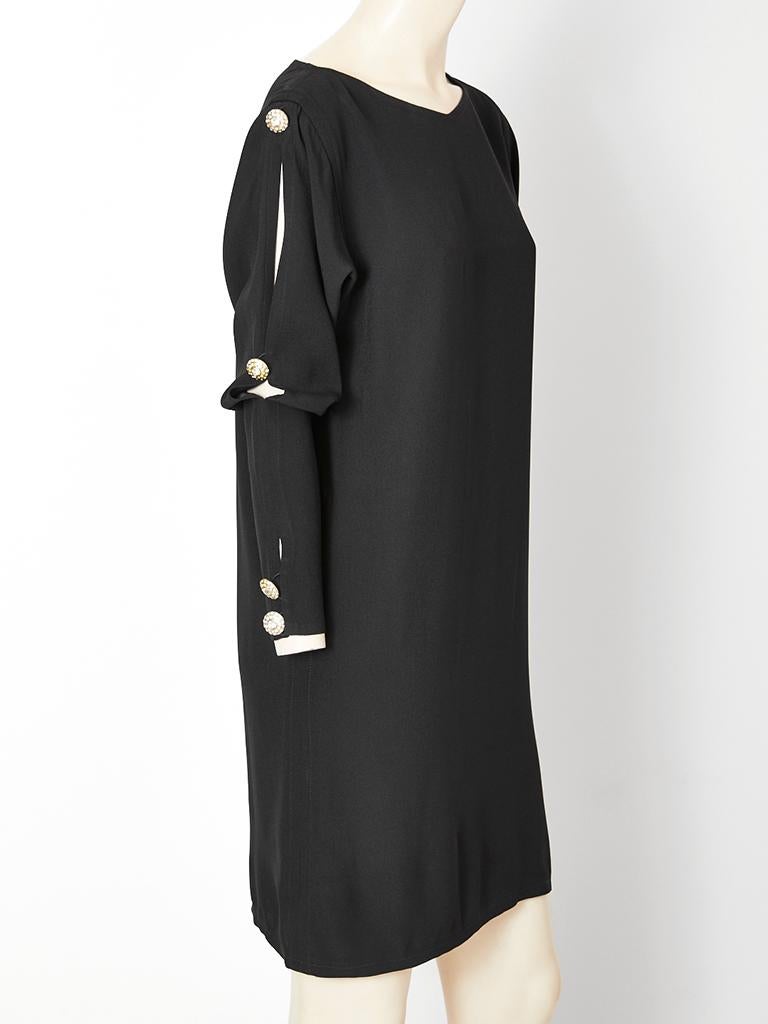 Black Yves Saint Laurent Cocktail Dress with Diamanté Detail For Sale