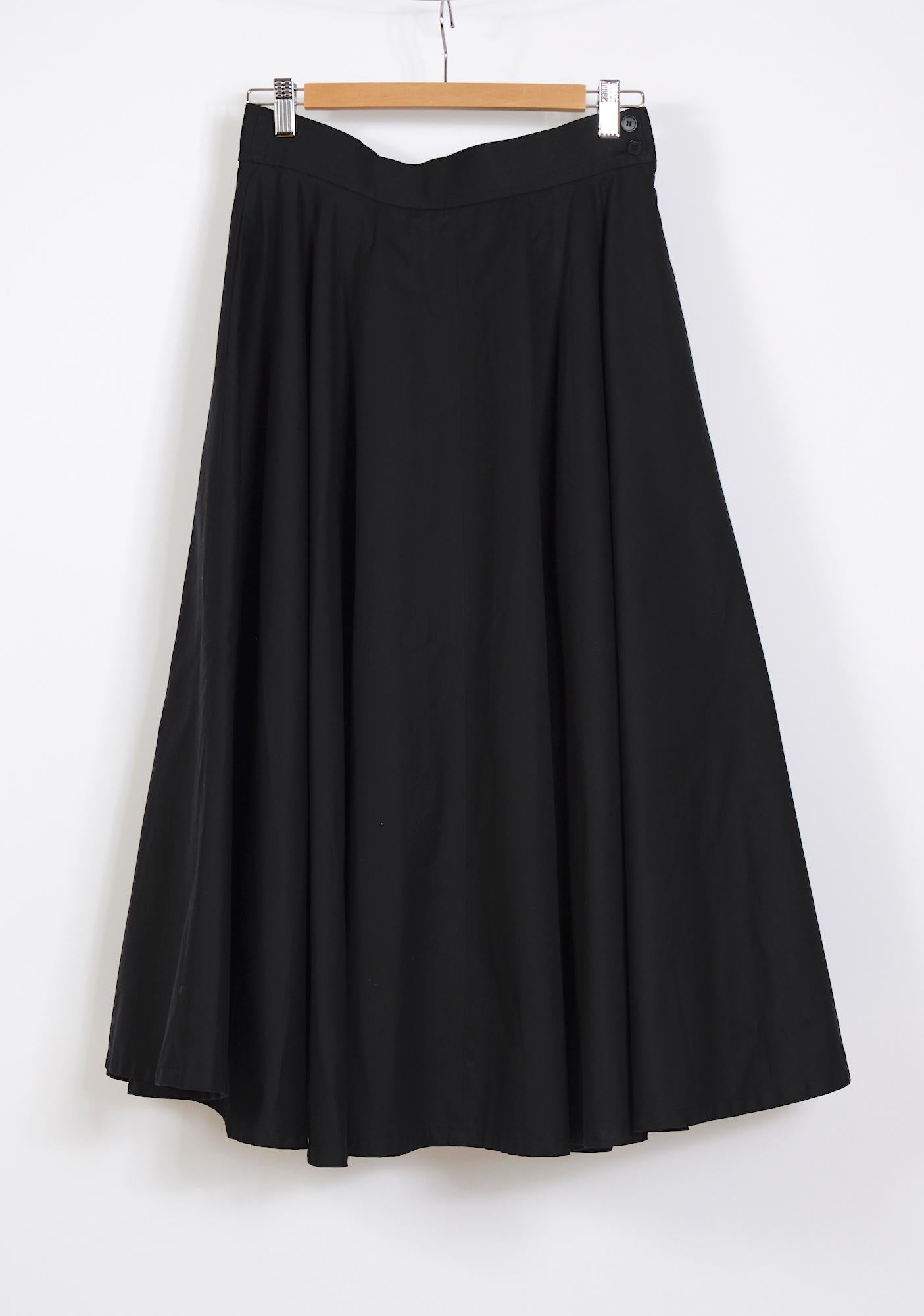 Yves Saint Laurent collectible 80s vintage black cotton lace-up top skirt set 4