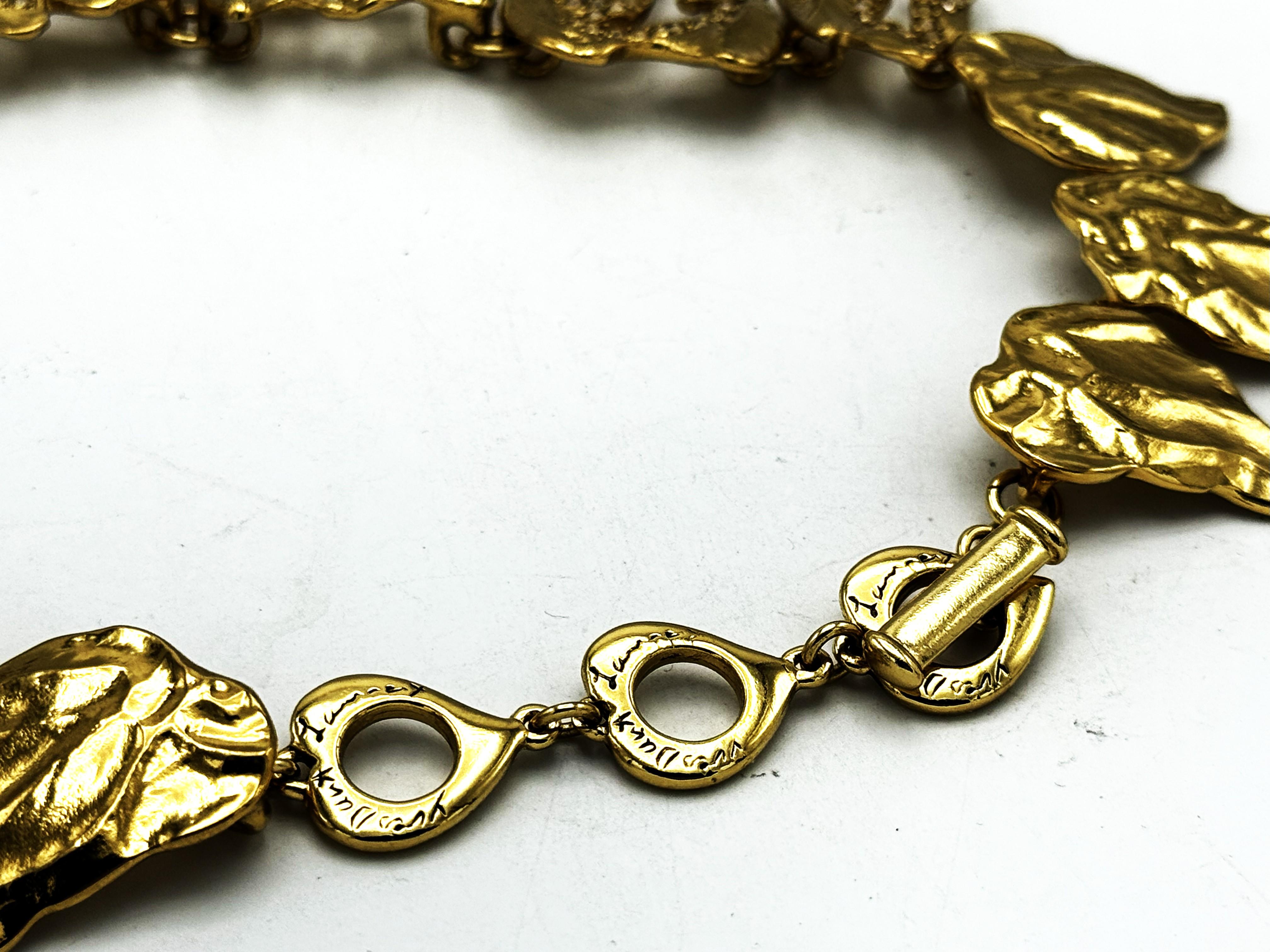 YVES SAINT LAURENT colllier consi of different leaves with tiny rhinsetons in vendita 4