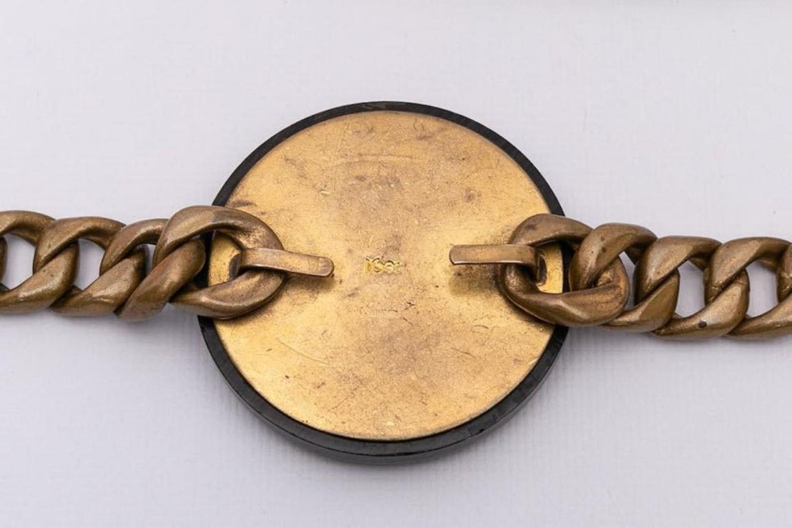 Yves Saint Laurent Copper-Tone Curb Chain Belt For Sale 2