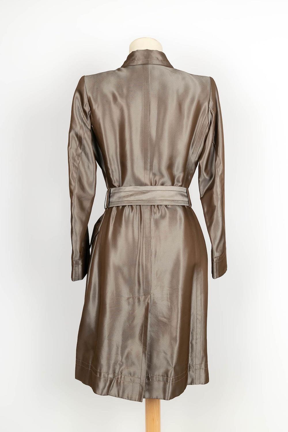 Brown Yves Saint Laurent Copper Trench Coat Size 36FR For Sale