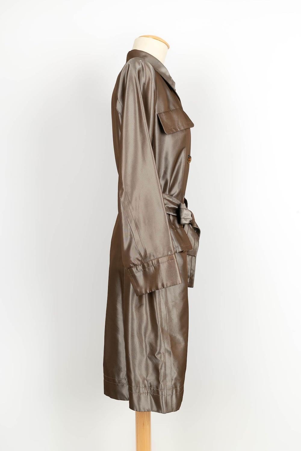 Women's Yves Saint Laurent Copper Trench Coat Size 36FR For Sale