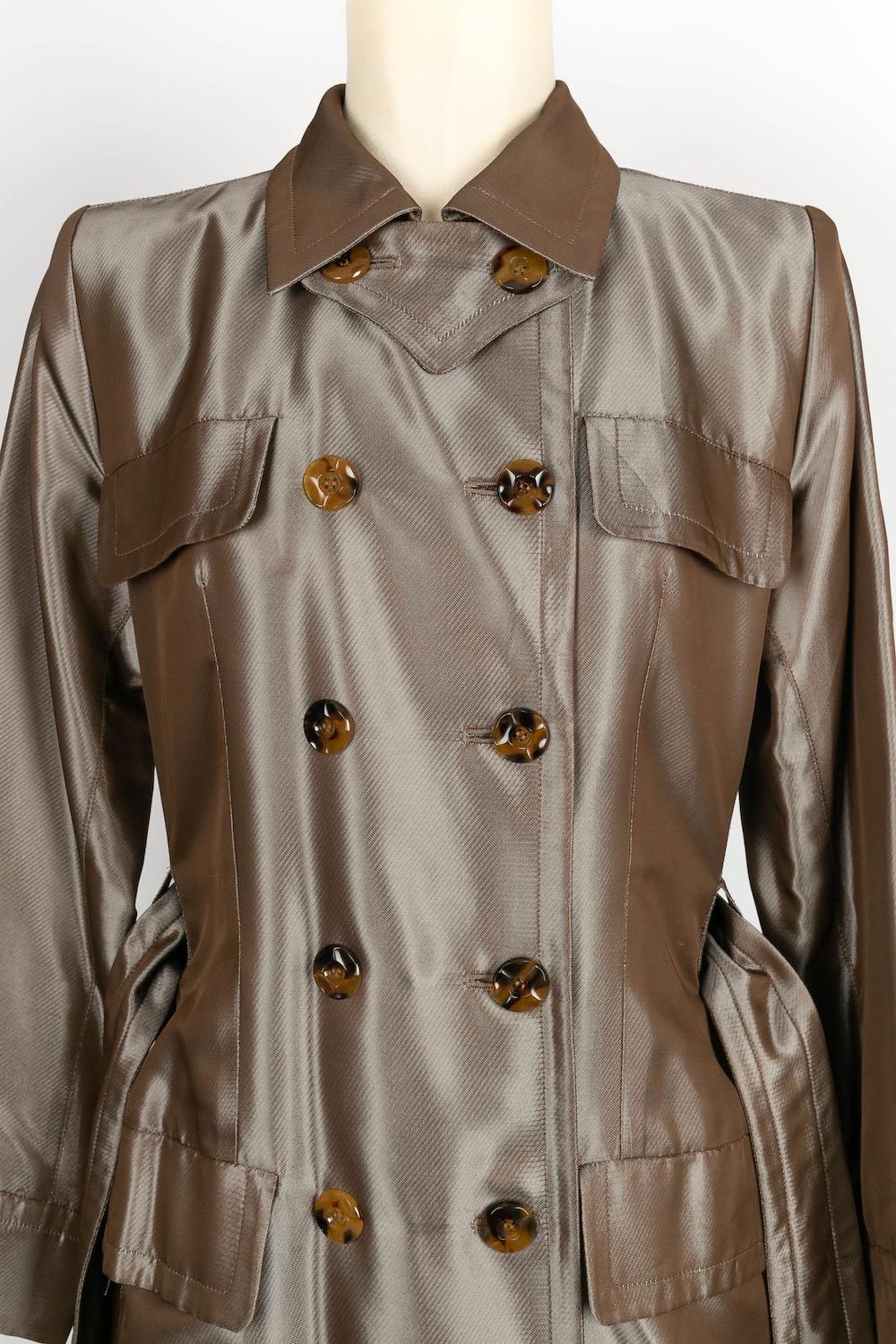 Yves Saint Laurent Copper Trench Coat Size 36FR For Sale 2