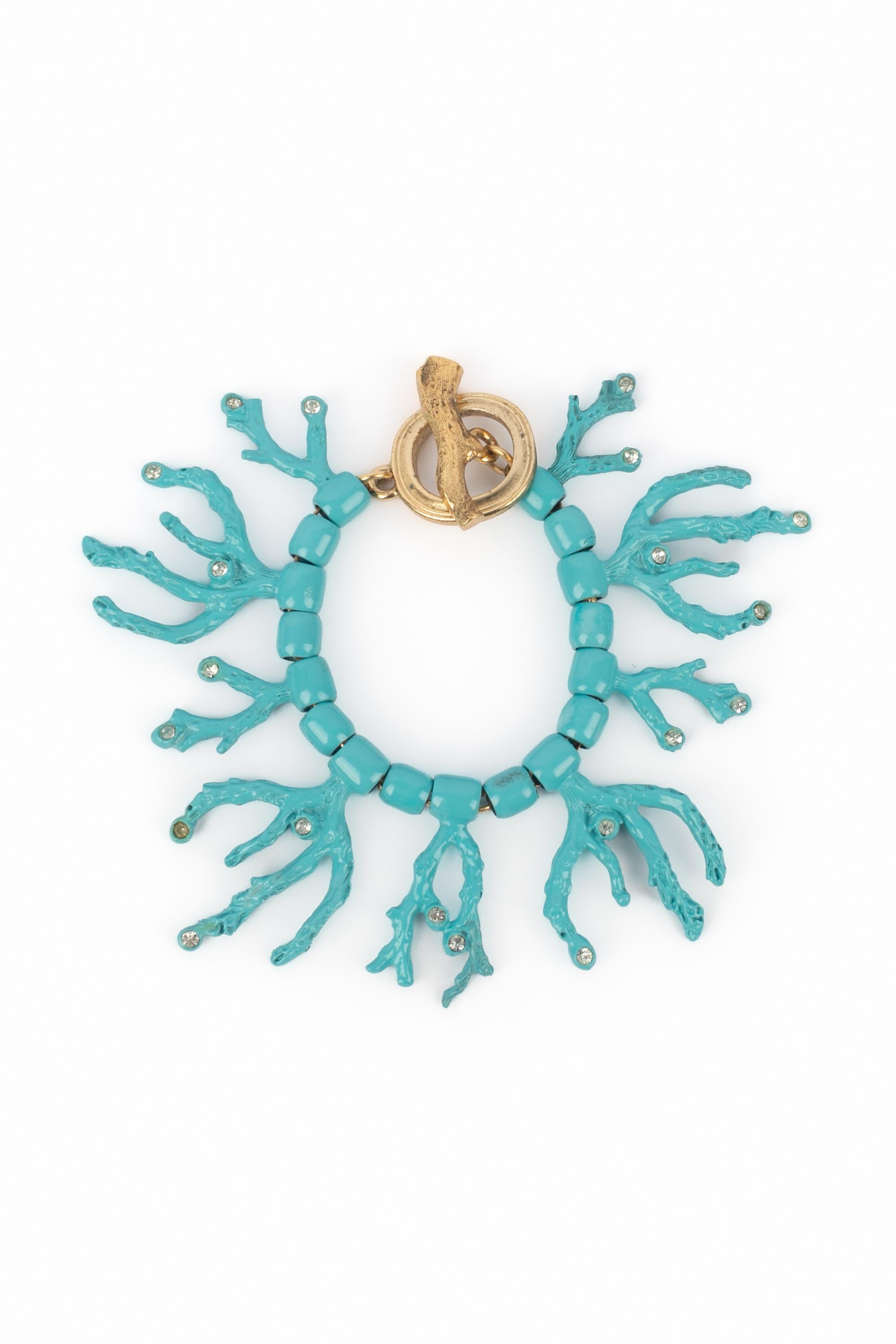 Pulsera de coral Yves Saint Laurent en Excelente estado para la venta en SAINT-OUEN-SUR-SEINE, FR