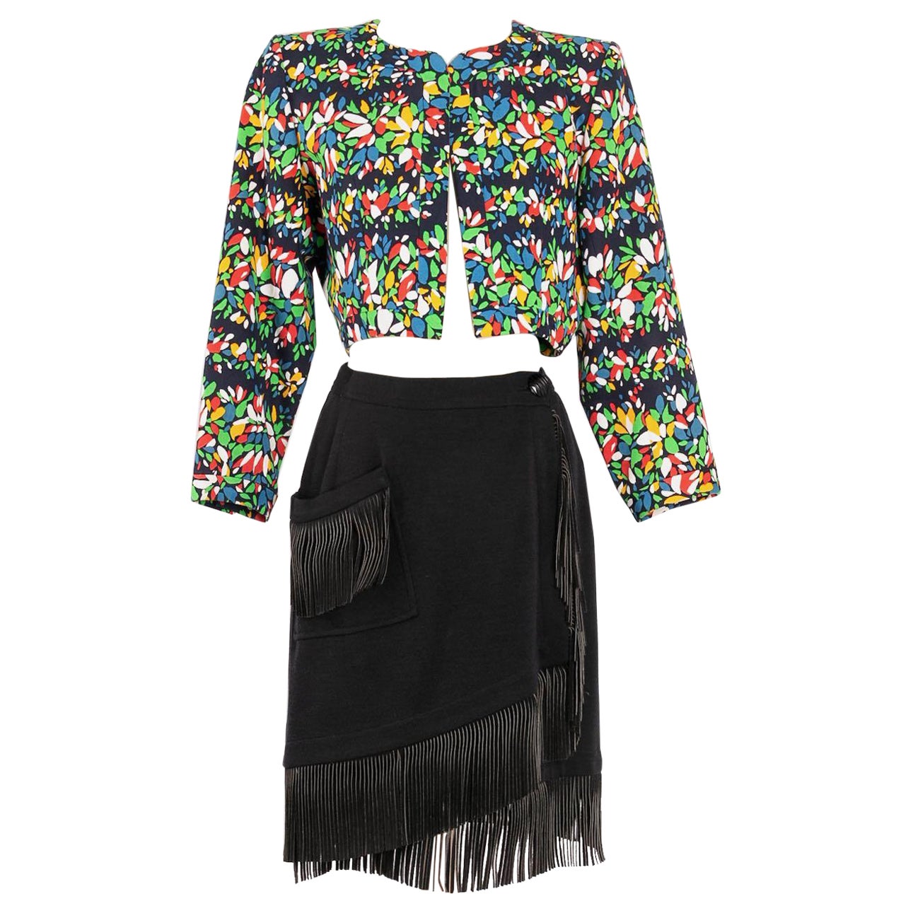 Ensemble en coton et laine de la collection d'hiver Yves Saint Laurent, 1992