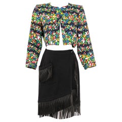 Ensemble en coton et laine de la collection d'hiver Yves Saint Laurent, 1992