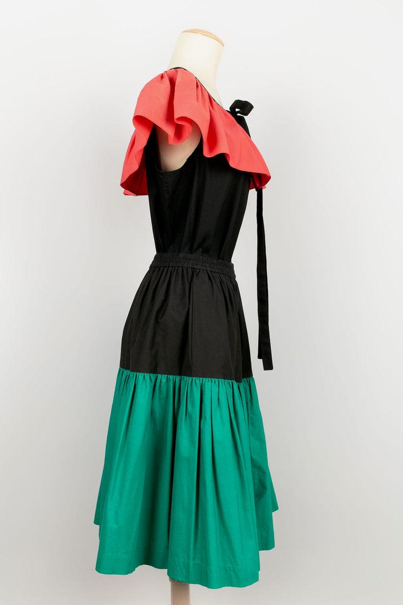 Yves Saint Laurent Cotton Poplin Outfit Spring, 1983  In Excellent Condition For Sale In SAINT-OUEN-SUR-SEINE, FR