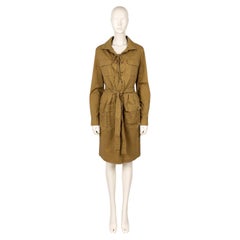 YVES SAINT LAURENT Cotton Safari Dress with Lace-Up Front