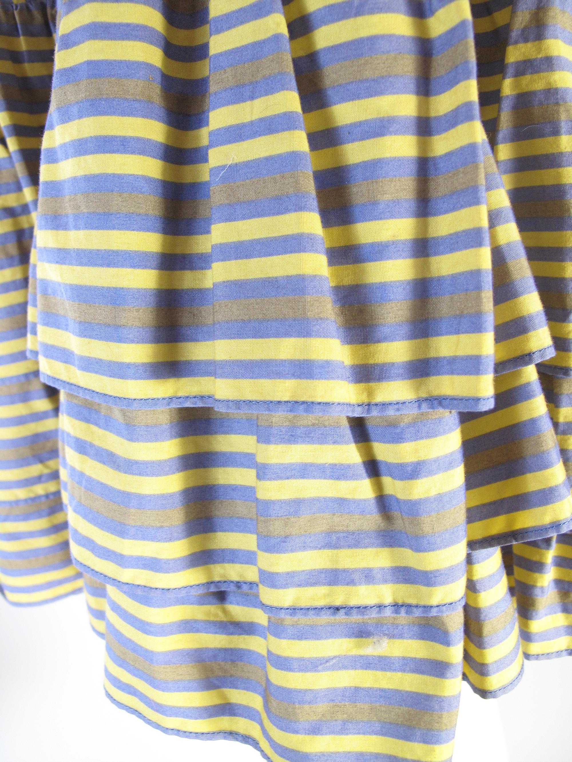 Yves Saint Laurent Cotton Striped Skirt, 1980s In Good Condition In Austin, TX