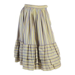 Yves Saint Laurent Cotton Striped Skirt, 1980s