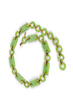 Yves Saint Laurent Couture 1970s Green Lucite ChainLink belt