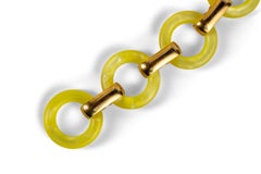 Yves Saint Laurent Couture 1970s Yellow Lucite ChainLink belt