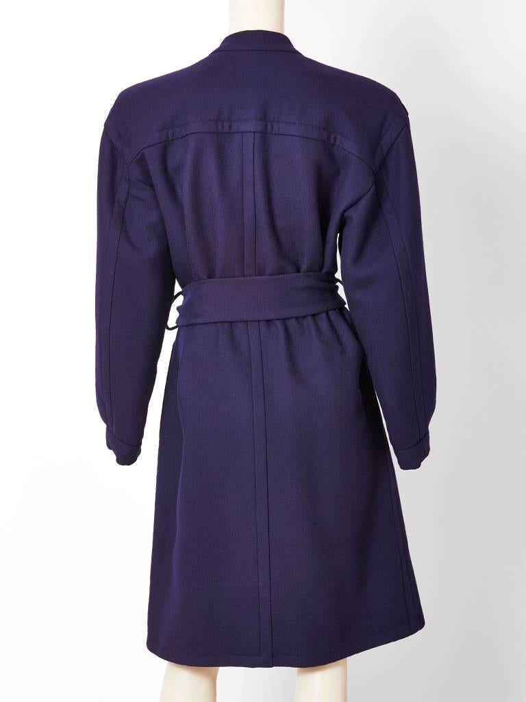 Yves Saint Laurent Couture Belted Wool Coat In Excellent Condition In New York, NY