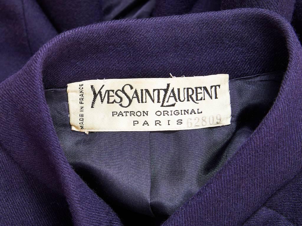 Women's Yves Saint Laurent Couture Belted Wool Coat