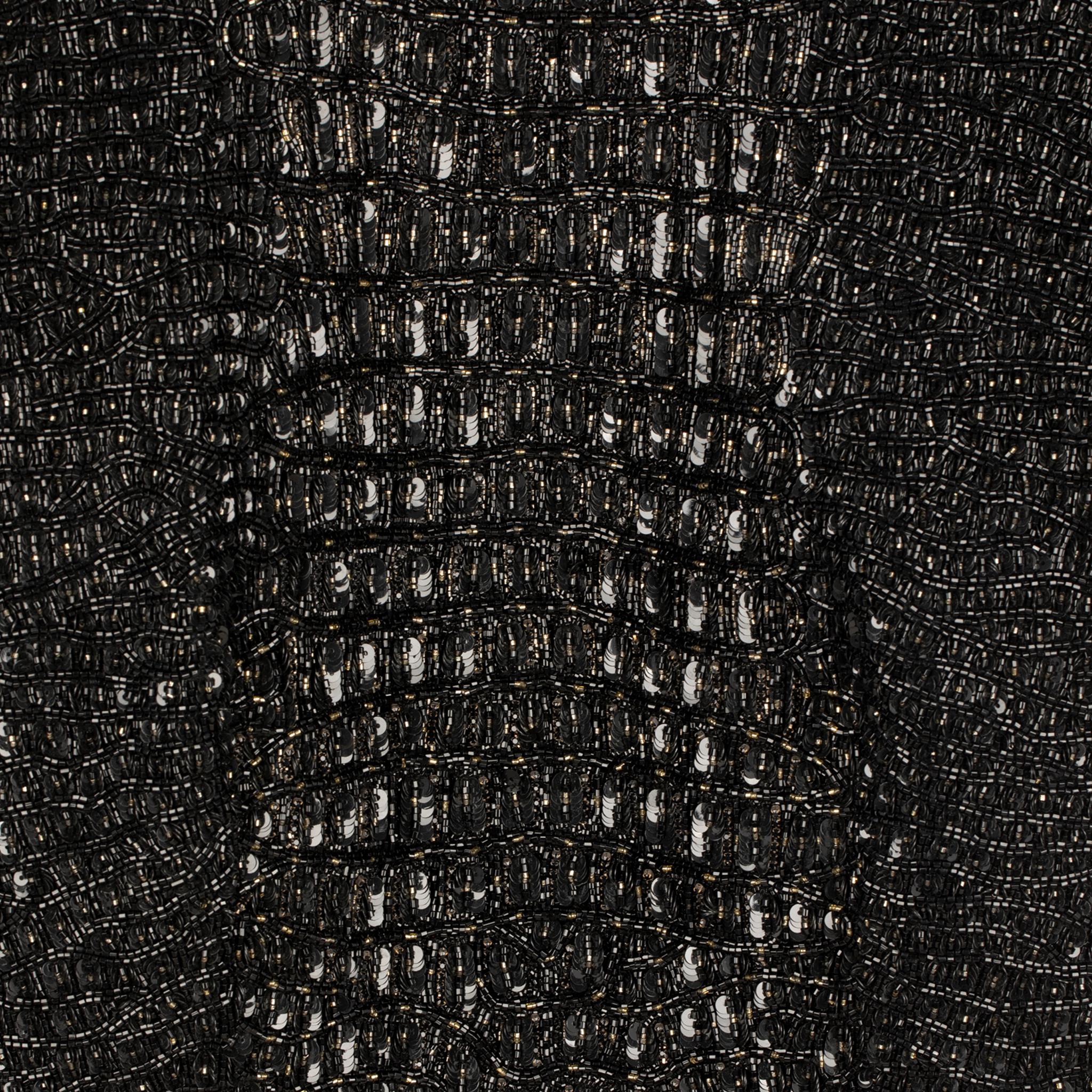 Yves Saint Laurent Couture Schwarzes Abendkleid mit Krokodilperlenbesatz 36 Fr im Angebot 6