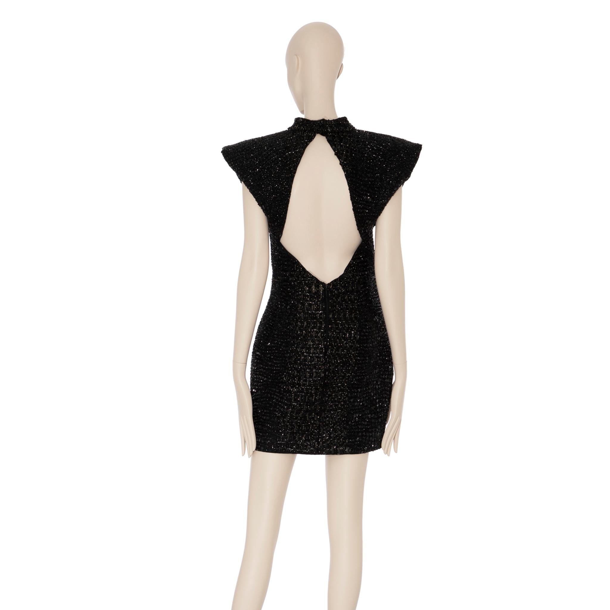 Yves Saint Laurent Couture Black Evening Dress With Crocodile Beading 36 Fr For Sale 9