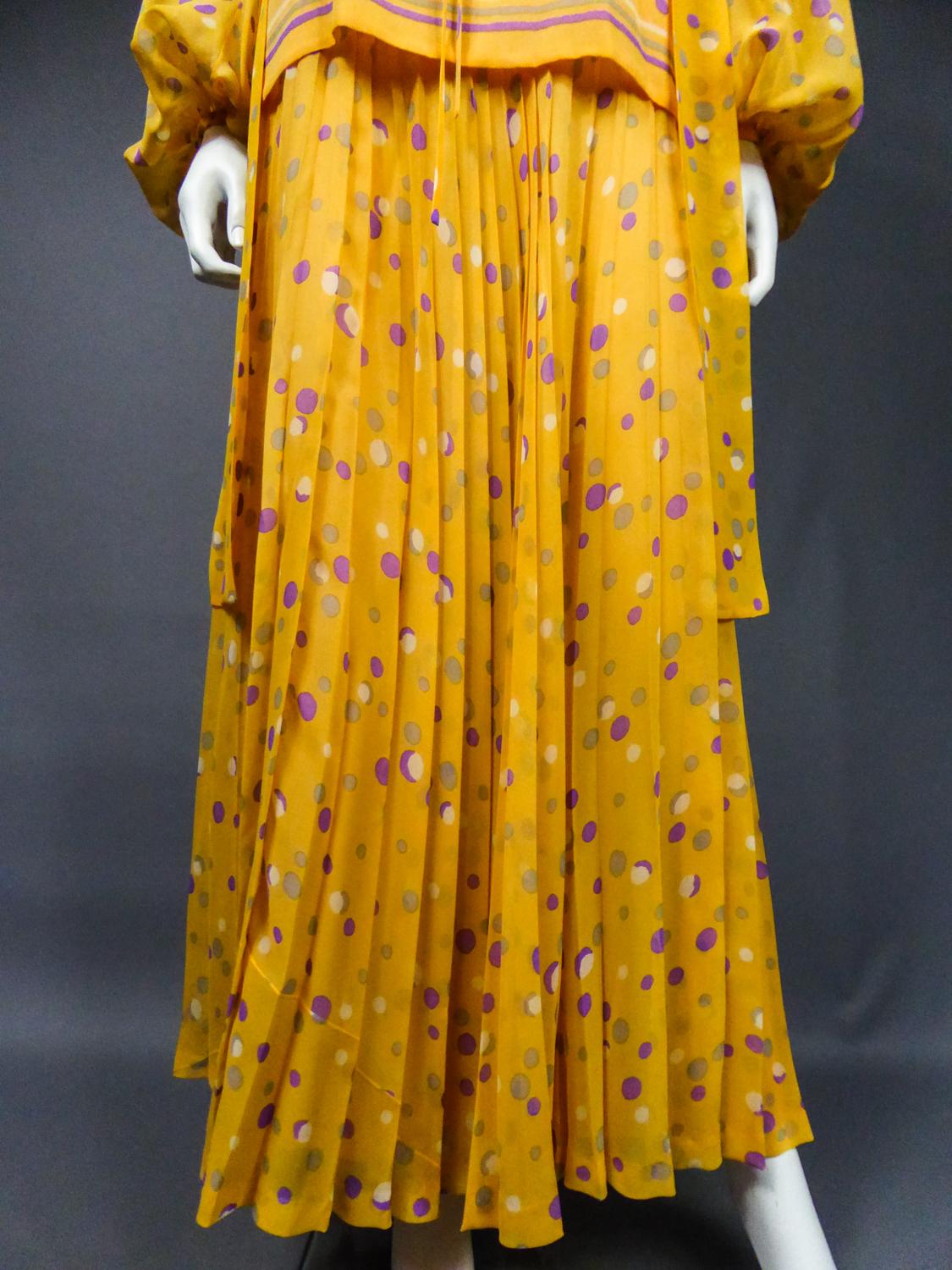 Yves Saint Laurent Couture Chiffon Blouse and Skirt Numbered 39377 Circa 1975 5