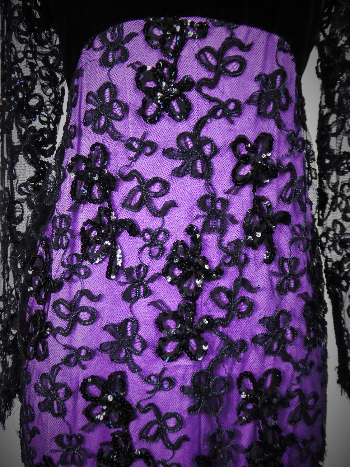 Yves Saint Laurent Couture Evening Gown Lace and Satin n. 59501 Collection 1985 In Good Condition For Sale In Toulon, FR