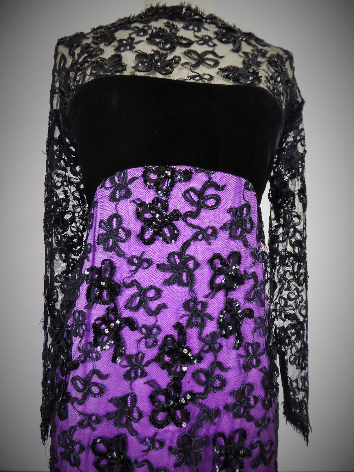 Women's Yves Saint Laurent Couture Evening Gown Lace and Satin n. 59501 Collection 1985 For Sale