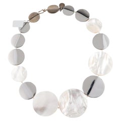 Yves Saint Laurent Couture Mother of Pearl Disc Necklace, 1990s