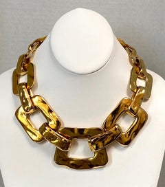 Yves Saint Laurent Couture Numbered & Limited Edition 1980s Gold Link Necklace