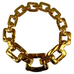 Yves Saint Laurent Couture Numbered & Limited Edition 1980s Gold Link Necklace