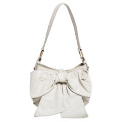 Yves Saint Laurent Cream Leather Sac Bow Hobo